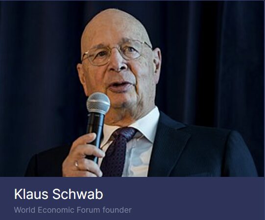 This is an image of Klaus Scwab - World Economic Forum Leader and Author of the Great Reset